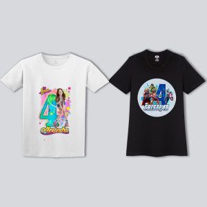 Poleras Sublimadas Blanco o Negro Niños