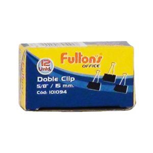 Clips Doble 15 Mm Negro 1/2 Pulgada