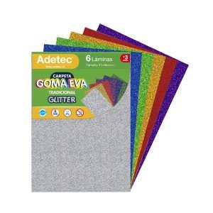 Goma Eva Autoadhesiva Glitter A4