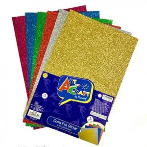 Pliegos de Goma Eva Glitter 20 cm x 30 cm