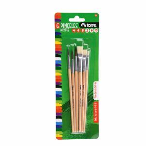 Set Pinceles Mixtos Plano-Redondo