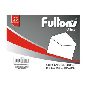 Sobre de papel 1/4 Oficio Blanco