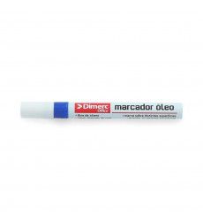 Marcador Permanente Oleo Punta Redonda Azul