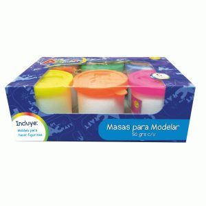 Set 6 Masas Para Modelar 6 Colores 50grs Art&craft
