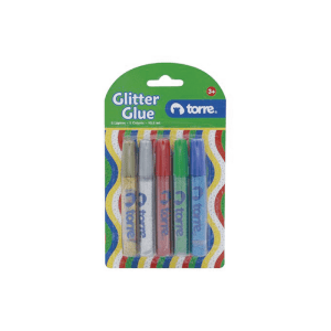 Adhesivo Glitter Glue Torre Metalicos 5 Colores