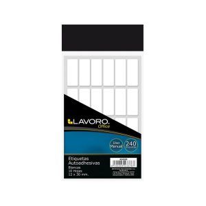 Etiqueta Sobre Autoadhesiva 12 X 30 Mm Blanca 240 Unidades Lavoro
