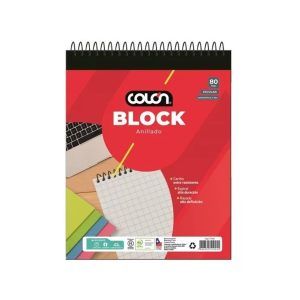 Colon Block Escolar Con Espiral 7mm 80 Hojas
