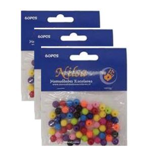 Set de 3 Cuentas Plasticas Colores 8.0 mm x 60