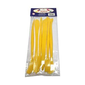 Estécas Plásticas x 6 piezas Amarilla