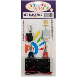 Set Eléctrico Escolar 8 pzas. (Incluye Motor-Ampolleta-Pinzas-Porta Pila