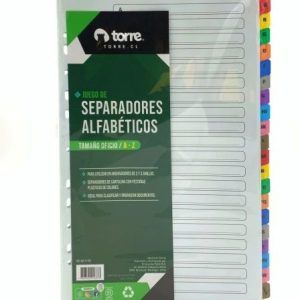 Separador Alfabético Tamaño Carta Torre